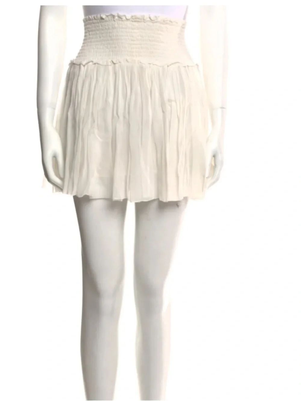 Étoile Isabel Marant Cream Smocked Waist Mini Skirt
